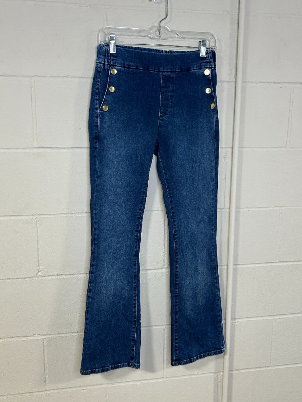 Bevy Flog Jeans Womens - gold sailor buttons Flare leg. 26